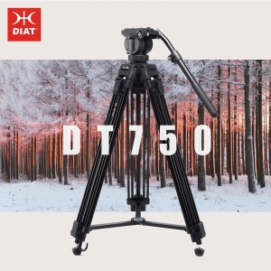DIAT uusi DT750 -kamerakamera tukee kolmijalkaa kolmiosaista 1,7 metrin korkeaa DSLR-raskaiden jalustaa