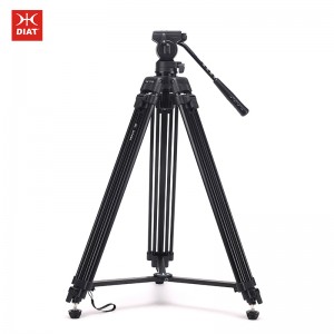 Uusi muotoilu Diat DT650 Professional -kameravideojalusta raskaseen jalustaan ​​alumiini-magnesiumseosta videokamerajalustaan